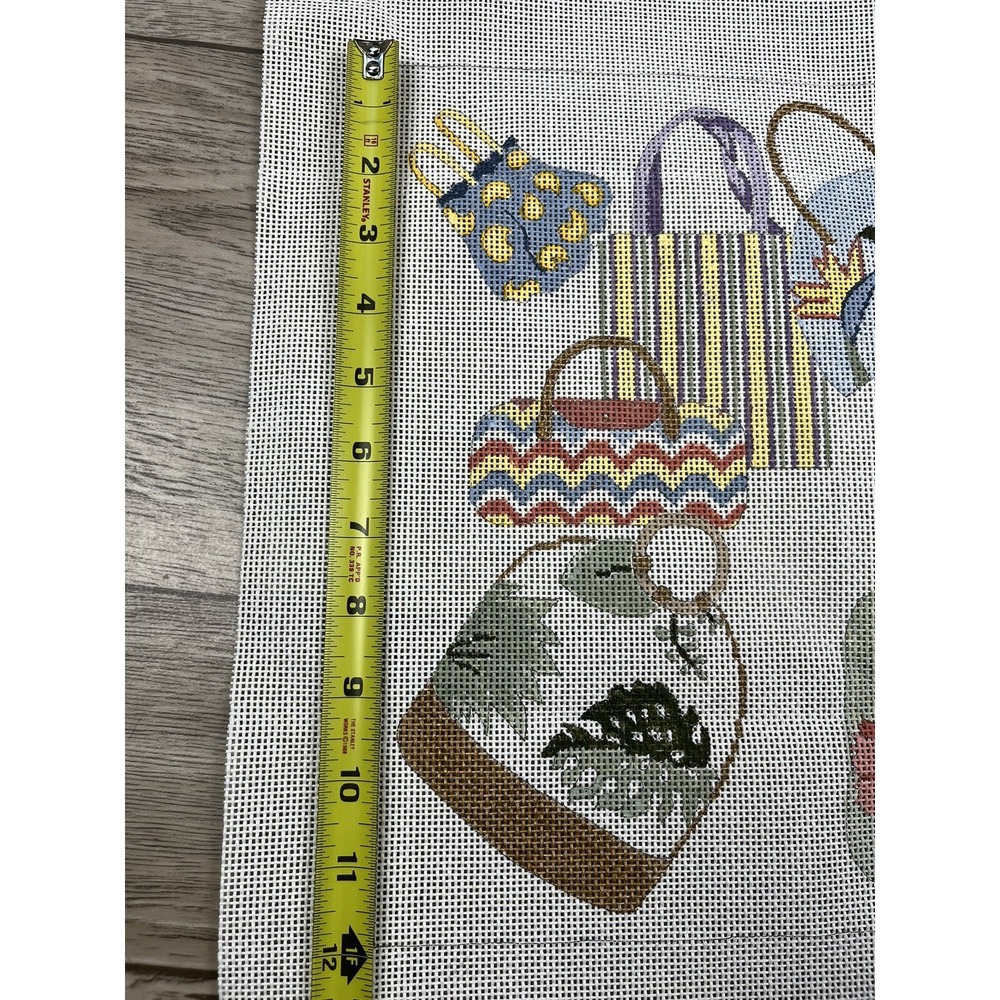 ROSALIE PETERS Handpainted Needlepoint Canvas Handbags Bags Pillow Design 13ct - Picture 5 of 9